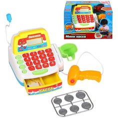 Игровой набор детский "Касса", касса с игрушечным калькулятором, сканер, на батарейках, свет, звук, для девочек, для детей, развивающая обучающая игрушка, для игры в кассира, для игры в магазин, для игры в продавца, цвет желтый, 28x18x18см Play Smart
