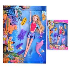 Кукла "Аквалангистка" с дельфином Oubaoloon