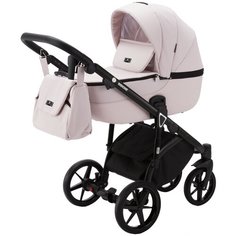 Коляска универсальная Adamex Bibione TIP 3 в 1, BI-PS26 - светло-розовая, светло-розовая кожа