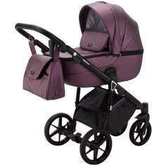 Коляска универсальная Adamex Bibione Deluxe 2 в 1, BI-SM8 - бордовая перламутр кожа