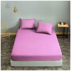 Простыня на резинке Nova Сатин, 180x200 см, сиреневый