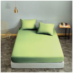 Простыня на резинке Nova Сатин, 180x200 см, фисташковый