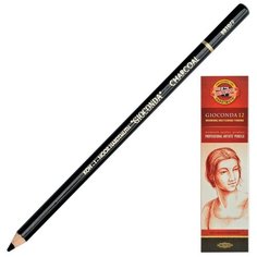 Карандаш угольный KOH-I-NOOR 1 штука, "Gioconda", корпус черный, средняя твердость, 3,8 мм (8810002001KS)