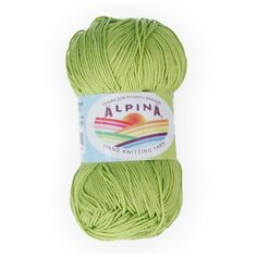 Пряжа Alpina "SATI" 100% мерсеризованный хлопок №088 яр.зеленый - 10 мотков по 50 г