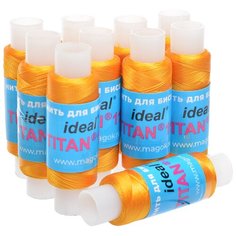 Нить для бисера IDEAL Titan-100 100м цв.желтый наб.10шт