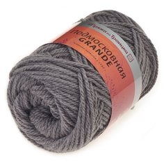 Пряжа для вязания ТРО Подмосковная GRANDE (50% шерсть, 50% акрил) 5х100г/130м цв.0439 серый Троицкая камвольная фабрика