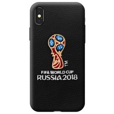 Чехол Deppa ЧМ по футболу FIFA™ Логотип, вышивка, для Apple iPhone X Black