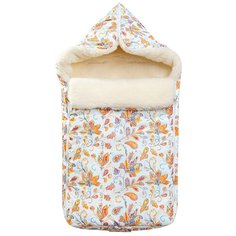 Конверт-мешок Сонный Гномик Жар-Птица в коляску 85 см белоснежный с рисунком