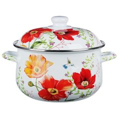 Кастрюля Vetta Букет 894-326, белый/красный