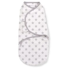 Конверт на липучке Swaddleme белый с серыми звездочками, размер S/M Summer Infant