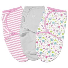 Набор конвертов для пеленания на липучке SwaddleMe Ellie Flower (3 шт.), размер S/M Summer Infant