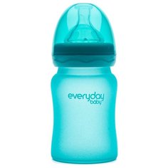 EveryDay Baby бутылочка стеклянная с индикатором температуры, 150 мл, бирюзовый