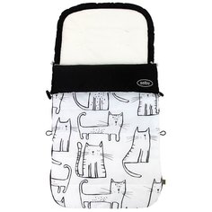 Конверт-мешок Selby Кошки на белом 0001565-2 84 см черный/белый