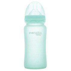 EveryDay Baby бутылочка стеклянная с защитным силиконовым покрытием, 240 мл, мятный