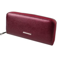 Портмоне на молнии Dimanche "Nice" вишневый перламутр 21055, натуральная кожа