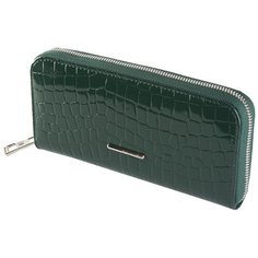 Портмоне на молнии Dimanche "Nice" зеленый крокодил 21095, натуральная кожа