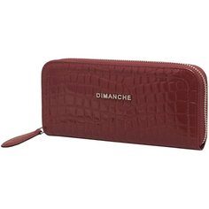Портмоне на молнии Dimanche "Nice" бордовый крокодил 653, натуральная кожа