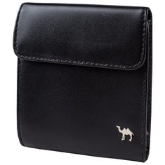Портмоне с клапаном (мод. 366) Dimanche "Camel" премиум черный 604/K, натуральная кожа