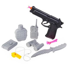 Набор военного Oubaoloon с пистолетом, ножом, рацией, в пакете (88893)