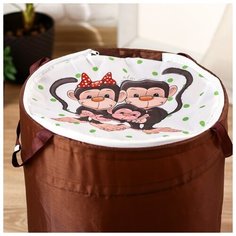 Корзина для игрушек ZABIAKA "Семья мартышек", 35*35*45 см