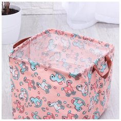 Корзина для игрушек ZABIAKA "Лошадки", 33*33*31 см