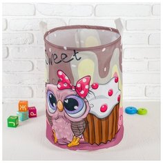Корзина для хранения игрушек ZABIAKA водонепроницаемая, "Сова", 35*35*45 см
