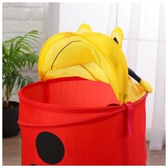 Корзина для игрушек ZABIAKA "Божья коровка", с крышкой