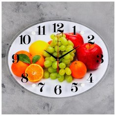 Часы настенные 21 век серия: Кухня, "Фруктовая фантазия", 35*46 см