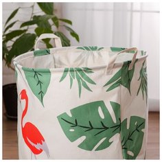 Корзина для хранения игрушек ZABIAKA "Фламинго и листья", 40*40*48 см