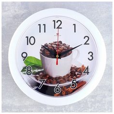 Часы настенные Quartz серия: Кухня, "Зерна кофе", 25 см Рубин