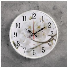 Часы настенные Quartz "Цветение яблони", 25*25 см Рубин