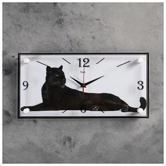 Часы настенные 21 век серия: Животный мир, "Пума", 19*39 см