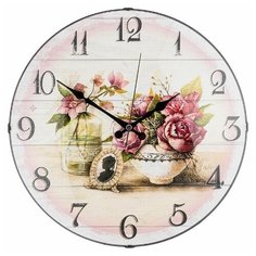 Часы настенные кварцевые GALAXY 207-326 бежевый/розовый