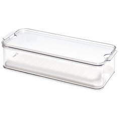 Контейнер для хранения Crisp удлиненный с внутренней решеткой 16х40х10 см пластиковый Inter Design