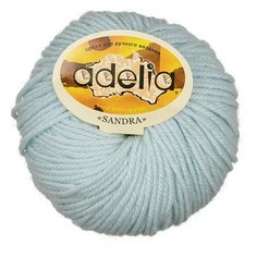 Пряжа Adelia "SANDRA" 50% шерсть, 50% акрил №08 бл.голубой - 10 мотков по 50 г