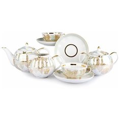 Сервиз чайный. Дулёвский фарфоровый завод. Форма Тюльпан. Рисунок Флора. 15 предм.