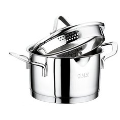 Кастрюля. O.M.S. 2,9 л , со сливным носиком, крышка-дуршлаг, 2039-20