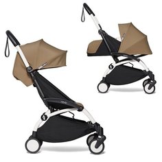 BABYZEN YOYO² Коляска 2 в 1 с мягкой люлькой Toffee, Белая рама
