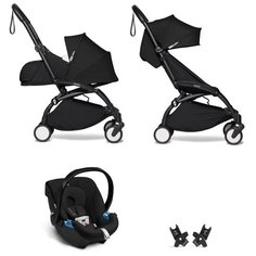 YOYO2 BABYZEN Коляска 3 в 1 с люлькой Newborn Pack, Black,Черная рама