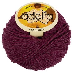 Пряжа Adelia "SANDRA" 50% шерсть, 50% акрил №09 т.пурпурный - 10 мотков по 50 г
