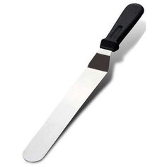 Лопатка кондитерская изогнутая, палетка, шпатель для торта с пластиковой ручкой, 37 см. Casalinga