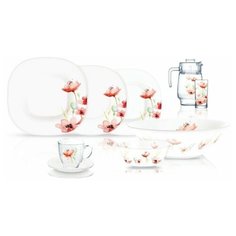 Столовый сервиз CARINA FLORENZA WHITE 46 предметов 6 персон Luminarc