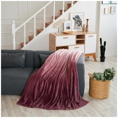 Плед " Деграде", брусничный, 200*220 см Bozhong Home Textile