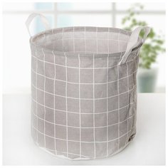 Корзина универсальная Доляна "Клетка", 30*30*30 см, цвет серый