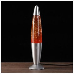 Светильник настольный Risalux металл, стекло, воск "Лава, Блестки" золото 34*8,5*8,5 см