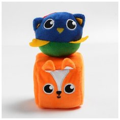 Набор развивающих игрушек Крошка Я 2 предмета: кубик "Лисичка", мячик "Совушка" (3850582)