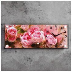 Часы настенные 21 век серия: Цветы, "Пионы", 20*50 см