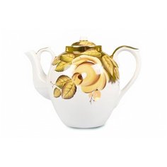 Чайник. Дулёвский фарфоровый завод. Форма Русский. Рисунок Золотистый. 4500 мл.