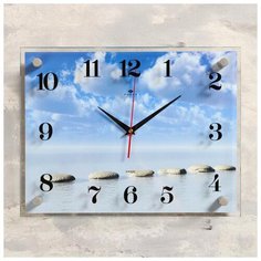 Часы настенные 21 век серия: Море, "Камушки на воде", 30*40 см