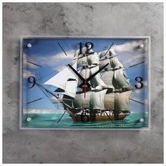 Часы настенные 21 век серия: Море, "Парусник", 40*56 см